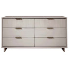 Manhattan Comfort Granville 55.04" Modern Double Wide Dresser - Light Grey-Modern- Contemporary with a taste of Glam - Double Wide Dresser for Bedroom Use.