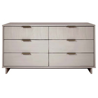 Manhattan Comfort Granville 55.04" Modern Double Wide Dresser - Light Grey-Modern- Contemporary with a taste of Glam - Double Wide Dresser for Bedroom Use.