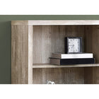 Monarch Specialties 7406 48"H Bookcase - Taupe Reclaimed Wood-Look/ Adj. Shelves-4-shelf bookcase in a taupe reclaimed wood-look finish on all sides to make a real statement in your living space