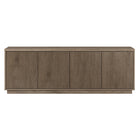 Hudson&Canal Hanson TV Stand for TV's up to 75" - Antiqued Grey Oak-A transitional design accommodates TVs up to 75" for your entertaining space