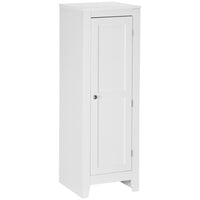 HOMCOM 40" H Kitchen Pantry Cabinet with Adjustable Shelves and Single Door for Dining Room - White-Two 3-level adjustable shelves offer versatile storage options 