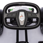 Aosom Kids Pedal Go Kart with Adjustable Seat and Rubber Wheels - Black-Handles multiple types of ground, including cement, brick, gravel and asphalt roads 