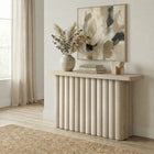 Hudson&Canal Olie 55" Wide Rectangular Fluted Console Table - Alder White-Features easy assembly