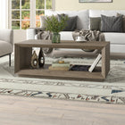 Hudson&Canal Evie 48"W Rectangular Coffee Table - Antiqued Grey Oak-Clean with a soft, dry cloth and no harsh chemicals or abrasive cleaning materials
