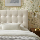 Modway Lily Stain-Resistant Performance Velvet Twin Size Headboard - Alabaster-Dense Foam Padding