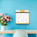 BrownTrout 2026 Hanging 18-Month Monthly Square Wire-O Calendar Sticker Sheet - Busy Bees - 12" x 12" -Versatility - Ideal for hanging on the wall or for use on your desktop