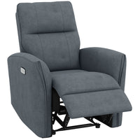 HOMCOM Power Recliner with USB Ports - Charcoal Grey-7.9" (20 cm) thick seat delivers superior plush comfort  