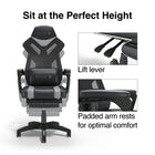 Emerge Vomax Bonded Leather Ergonomic Gaming Chair - Black/Grey-Padded head rest and adjustable lumbar pillow
