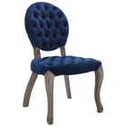 Modway Exhibit French Vintage Dining Performance Velvet Side Chair - Navy-French Vintage Louis XVI Style Dining Side Chair