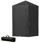 Outsunny 4 ft W x 4 ft L Compact Pop Up Canopy Tent - UPF50+ Portable Privacy Canopy - Black-Designed as a temporary changing room, shower tent, or portable toilet shelter