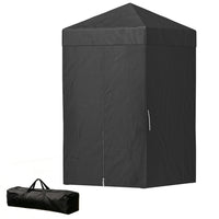Outsunny 4 ft W x 4 ft L Compact Pop Up Canopy Tent - UPF50+ Portable Privacy Canopy - Black-Designed as a temporary changing room, shower tent, or portable toilet shelter