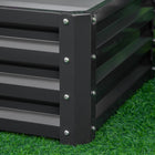 Outsunny Raised Garden Bed with Galvanized Steel Frame - 23.5" L x 23.5" W x 12" H - Grey - 2 Pack-Suitable for planting vegetables, herbs, flowers and more 