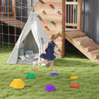 Qaba Kids Stackable Heart-Shaped Balance Stepping Stones 6-Piece Set-Six-piece set, conveniently stackable for storage 
