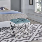 Modway Intersperse Ottoman - Sea Blue-Silver Stainless Steel Base