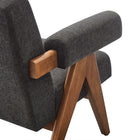 Modway Lyra Fabric Armchair - Dark Grey Fabric - Set of 2-8