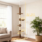 PawHut 8.5' Cat Climbing Tree - 5-Tier - Leopard Print-Rounded edges for safety
