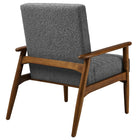 Modway Jensen Boucle Fabric Accent Chair - Walnut Charcoal-Non-Marking Foot Glides