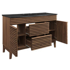 Modway Render 48" Single Sink Bathroom Vanity - Walnut/Black-Fixtures Not Included