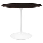 Modway Lippa 36" Round Wood Dining Table - White Cherry Walnut-Modern Dining Table