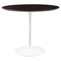 Modway Lippa 36" Round Wood Dining Table - White Cherry Walnut-Modern Dining Table