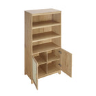 Manhattan Comfort Sheridan 31.49" Mid-Century Modern Bookcase Cabinet - Nature - Set of 2-Features Adjustable Shelves and Soft Close Doors