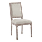Modway Court Upholstered Fabric Dining Side Chair - Beige - 2 Pack-Fluted Solid Wood Frame
