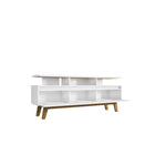 Manhattan Comfort Yonkers 70.86" Mid-Century Modern TV Stand - White-Includes 1 Media Hole for Wire and Cable Management