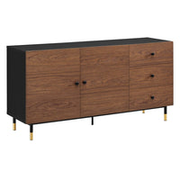 Modway Nexus 59" Storage Cabinet Sideboard - Black Walnut-Modern Sideboard
