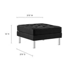 Modway Loft Tufted Vegan Leather Armchair and Ottoman Set - Silver Black-Vegan Leather Upholstery
