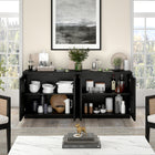 Hudson&Canal Mansfield 68"W Buffet Table - Black Grain-Product Dimensions: 15.5" L x 68" W x 29" H