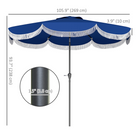 Outsunny Vented Market Patio Umbrella with UPF 30+ - 9' - Blue-Tiltable canopy in two directions to suit your preference