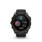 Garmin fēnix 8 - AMOLED Outdoor Recreation/Adventure Watches - 51 mm - AMOLED Sapphire, Carbon Gray DLC Titanium with Black/Pebble Gray Silicone Band-9