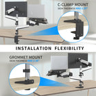 ShoppingAll Dual Monitor and Laptop Gas Spring Arm for 15-32" Monitors and 10-17" Laptops - White-Weight: 16 lb