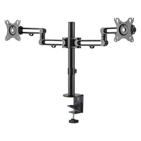 Startech Desk Mount Dual Monitor Arm - Desk Clamp VESA Compatible Monitor Mount for up to 32" Displays-32" large monitor support: VESA 75x75mm / 100x100mm compatible multi monitor mount supports 2 large monitors up to 32" (17.6 lb / 8 kg) per arm w/ horizontal articulation & basic height adjustment