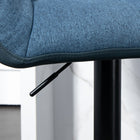 HOMCOM Adjustable Swivel Tufted Fabric Bar Stools - Dark Blue - 2 Pack-The footrest prevents your legs from dangling
