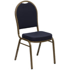 Flash Furniture HERCULES Series Dome Back Stacking Banquet Chair in Navy Patterned Fabric - Gold Frame-500 lb. Weight Capacity