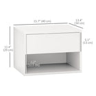 HOMCOM Floating Nightstand with Drawer and Shelf - White - Set of 2-Narrow and stackable design maximizes room efficiency