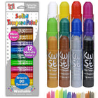 Kwik Stix Solid Tempera Paint Metalix Set - 12 Colours/Pack - 2 Pack-WASHABLE PAINT: Don't stress about a mess, as this tempera paint easily washes off. No cups, brushes, smocks or water cups needed!