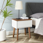 Modway Render End Table - Walnut White-Accent Table For Entryway