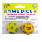 Koplow Games Time Dice - Pair of Yellow -Pair of Time Dice. (1) 12-sided die 1 -12. (1) 12-sided die :00 - :55.