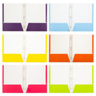 JAM Paper Laminated Two Pocket Glossy Folders With Metal Prongs Fastener Clasps - Assorted Fashion Colours - 6 Pack-Quantity: 6 per pack l One for each subject & project