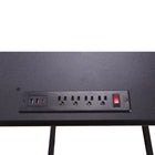 Rocelco 46" Electric Desk Riser with AC Outlet USB Charger and Large Keyboard Tracy- Black-Includes 4 AC outlets and 2 USB/1USB-C ports on the desktop. 