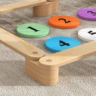 Qaba Kids Wooden Balance Beam for Indoor Outdoor - Multicoloured - Set of 6-Crafted from pine wood with a smooth surface for safety 