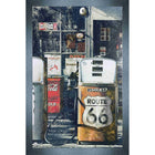 Route 66 Gas Stations - Framed Print - 38" x 29"-High-quality art print professionally matted and framed