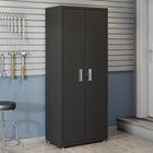 Manhattan Comfort Fortress Modern Garage Cabinet - 30.3" W x 74.8" H - Charcoal Grey-Includes 3 Adjustable and 1 Fixed Shelf