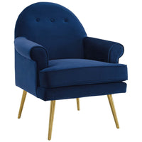 Modway Revive Tufted Button Accent Performance Velvet Armchair - Navy-Performance Velvet Polyester Upholstery