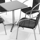 Flash Furniture 23.5'' Square Aluminum Indoor-Outdoor Table with 4 Black Rattan Chairs (TLH-ALUM-24SQ-020BKCHR4-GG)-7