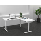 Uplite L-Shaped Dual Motor Height-Adjustable Corner Standing Desk - 63" x 55" - White-ELECTRIC EASY ONE TOUCH SYSTEM - the high-quality dual motor engine and strong desk base provides powerful and smooth height adjustment.