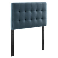 Modway Lily Stain-Resistant Performance Velvet Twin Size Headboard - Cadet Blue-Stain-Resistant Performance Velvet Upholstery