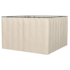 Outsunny 10' L x 12' W Gazebo Curtains with Zipper Doors, Hooks/C-Rings for Patio, Only Curtains - Beige-Provides protection when enjoying leisure time outdoors